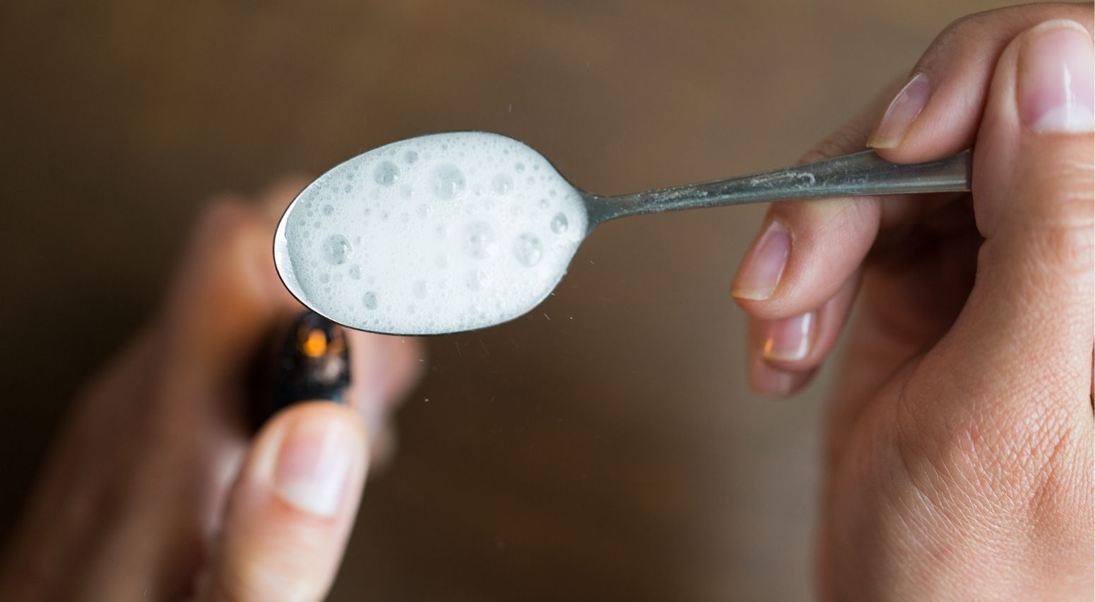 cook cocaine into crack with spoon water and baking soda